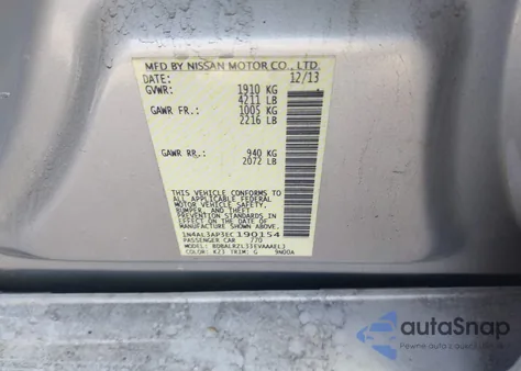 2014 Nissan Altima 2.5 S from USA, damaged, VIN 1N4AL3AP3EC190154